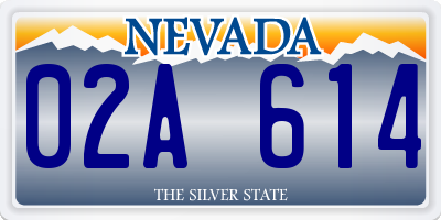 NV license plate 02A614