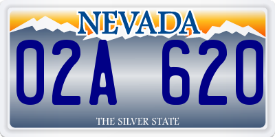 NV license plate 02A620