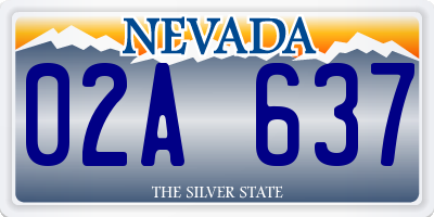 NV license plate 02A637