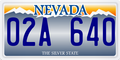 NV license plate 02A640