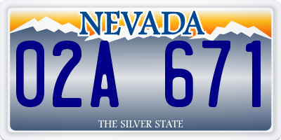 NV license plate 02A671