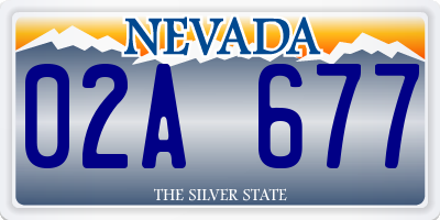 NV license plate 02A677