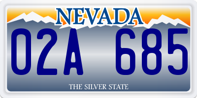 NV license plate 02A685