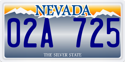 NV license plate 02A725