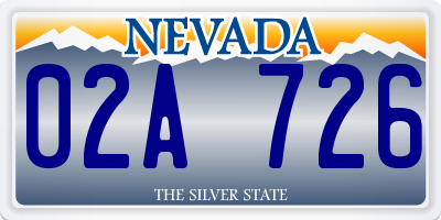 NV license plate 02A726