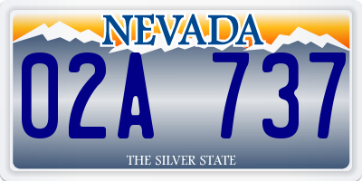 NV license plate 02A737