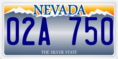 NV license plate 02A750