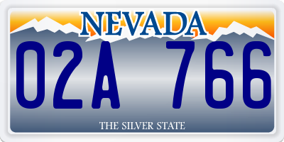 NV license plate 02A766