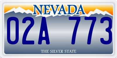 NV license plate 02A773