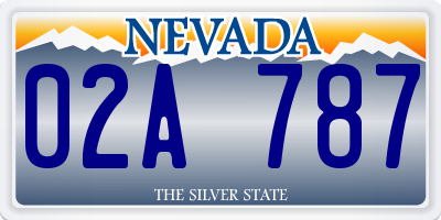 NV license plate 02A787