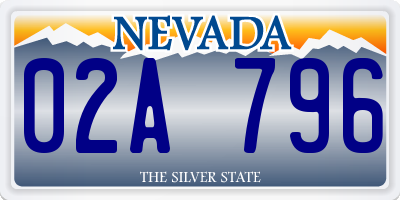 NV license plate 02A796