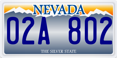 NV license plate 02A802