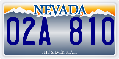 NV license plate 02A810