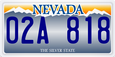 NV license plate 02A818