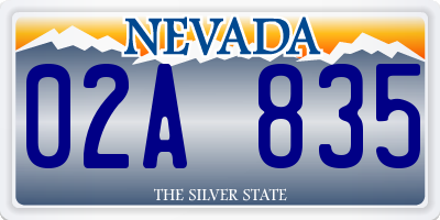 NV license plate 02A835
