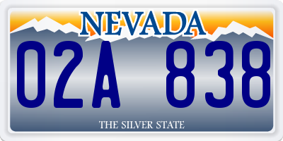 NV license plate 02A838