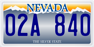 NV license plate 02A840