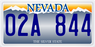 NV license plate 02A844