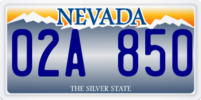 NV license plate 02A850
