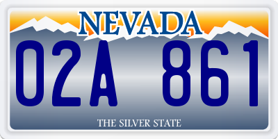 NV license plate 02A861