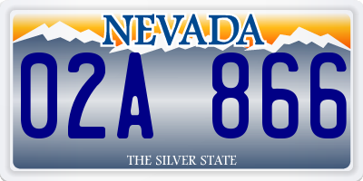 NV license plate 02A866