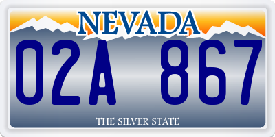 NV license plate 02A867