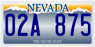 NV license plate 02A875