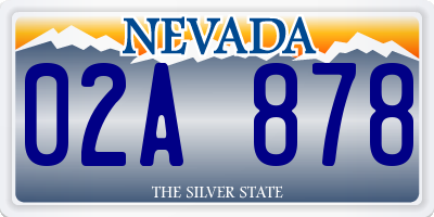 NV license plate 02A878