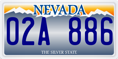 NV license plate 02A886