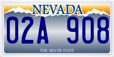 NV license plate 02A908