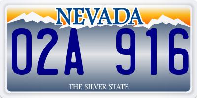 NV license plate 02A916