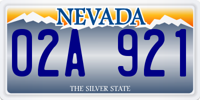 NV license plate 02A921
