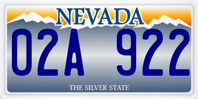 NV license plate 02A922
