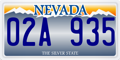 NV license plate 02A935