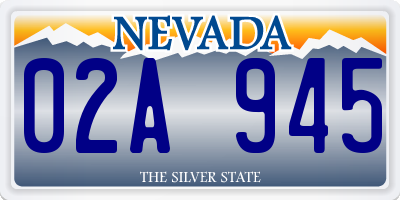 NV license plate 02A945