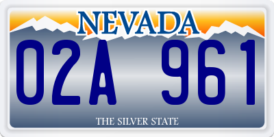 NV license plate 02A961