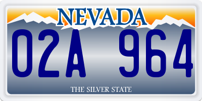 NV license plate 02A964