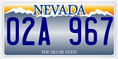 NV license plate 02A967