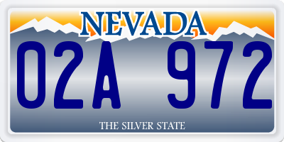 NV license plate 02A972
