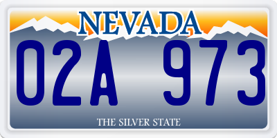 NV license plate 02A973