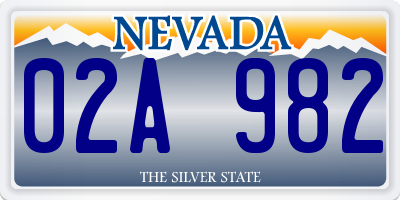 NV license plate 02A982