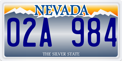 NV license plate 02A984