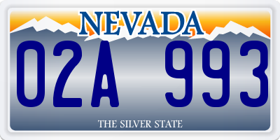 NV license plate 02A993