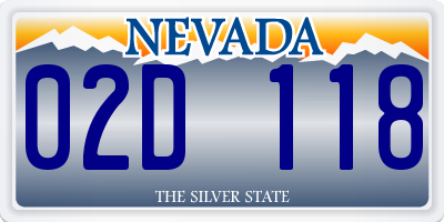 NV license plate 02D118