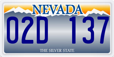 NV license plate 02D137