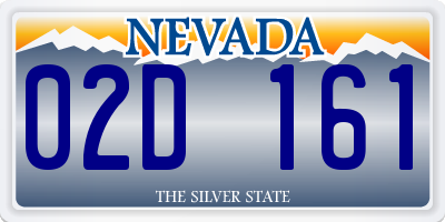NV license plate 02D161