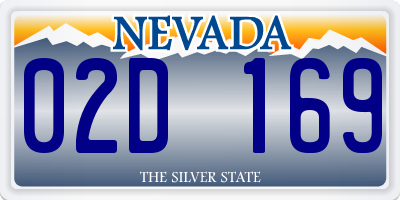 NV license plate 02D169