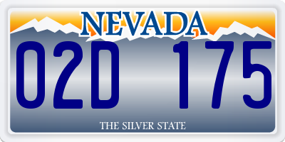 NV license plate 02D175