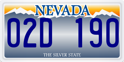 NV license plate 02D190