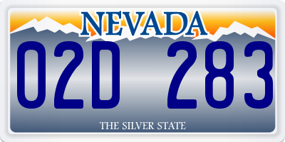 NV license plate 02D283